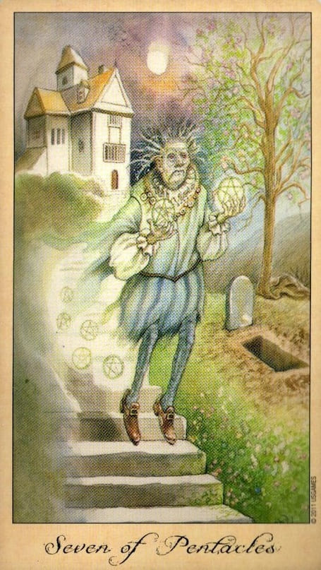Siete de Oros — Tarot de Fantasmas y Espíritus
