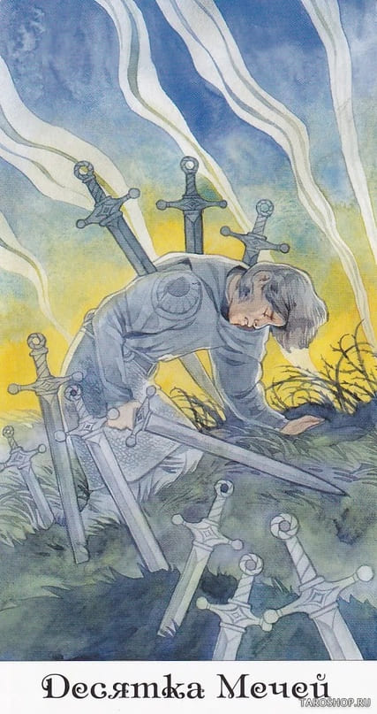 Diez de Espadas — Tarot of the Golden Wheel