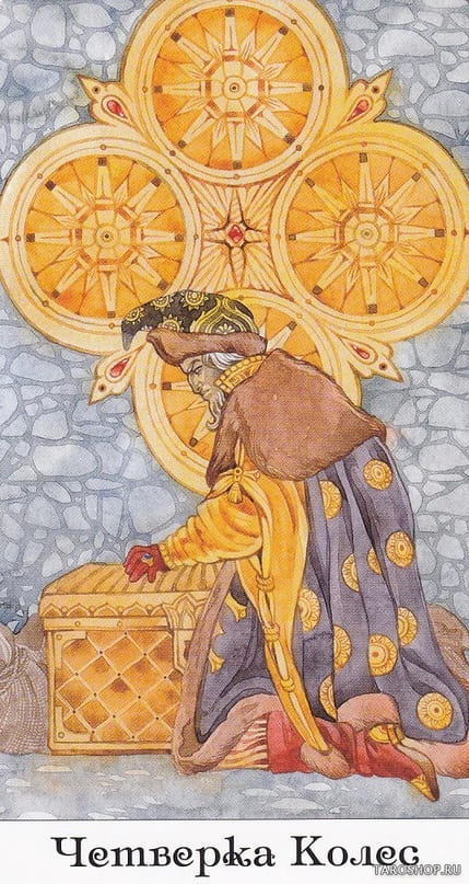 Cuatro de Oros — Tarot of the Golden Wheel