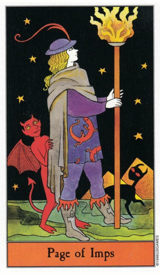 Sota de Bastos — Halloween Tarot
