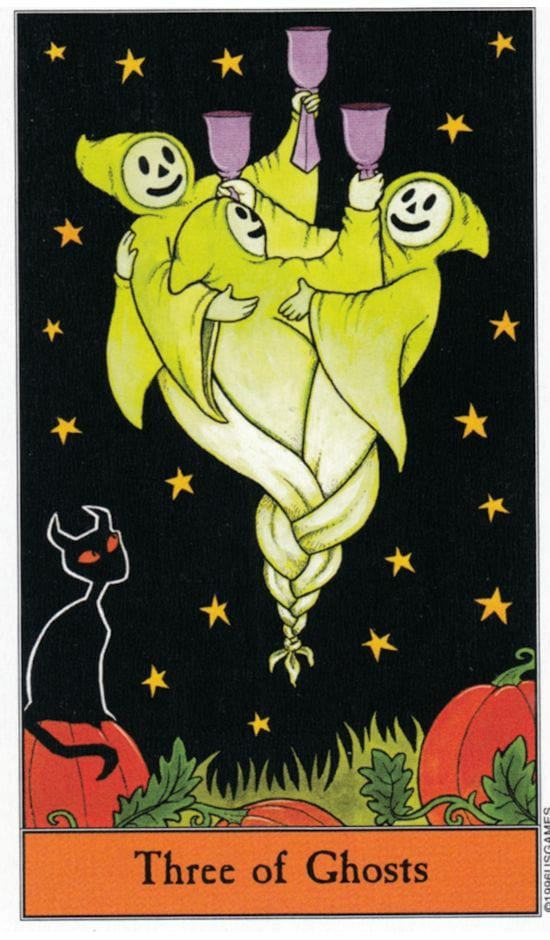 Tres de Copas — Halloween Tarot