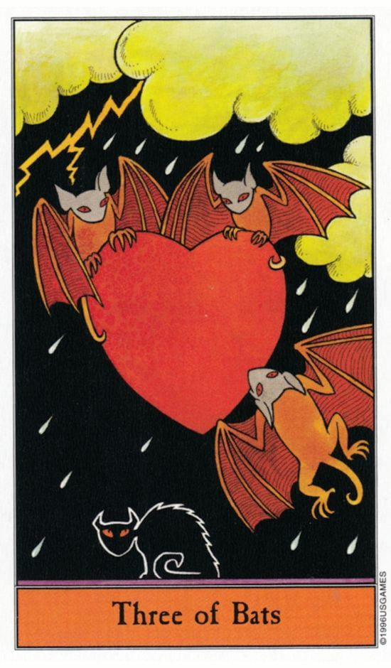 Tres de Espadas — Halloween Tarot