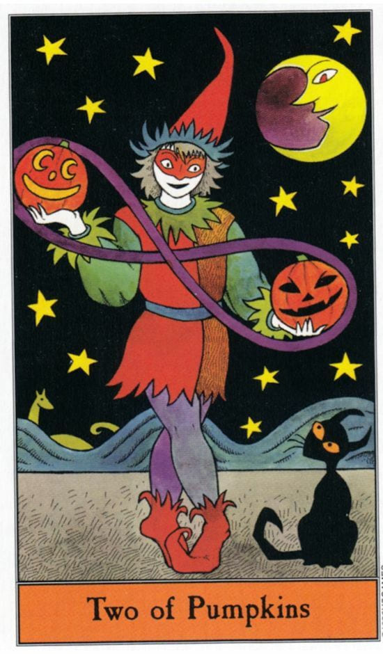 Dos de Oros — Halloween Tarot