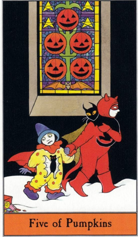 Five of Pentacles — Halloween Tarot