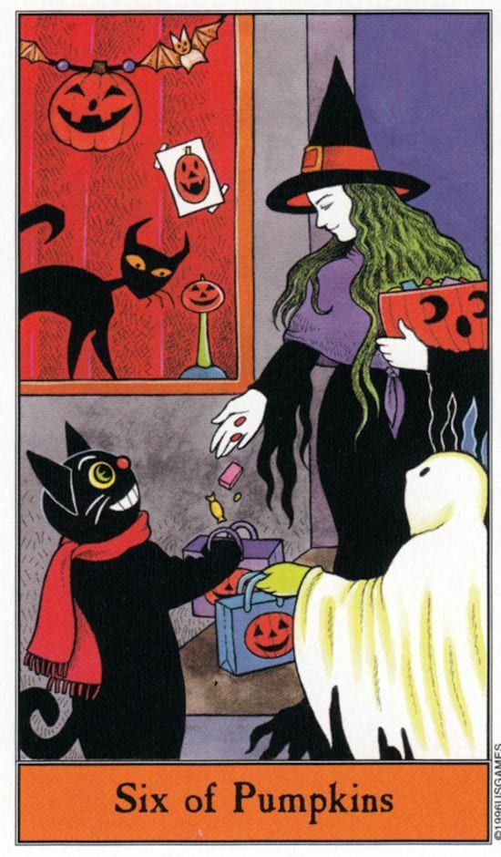 Seis de Oros — Halloween Tarot