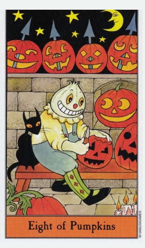Eight of Pentacles — Halloween Tarot