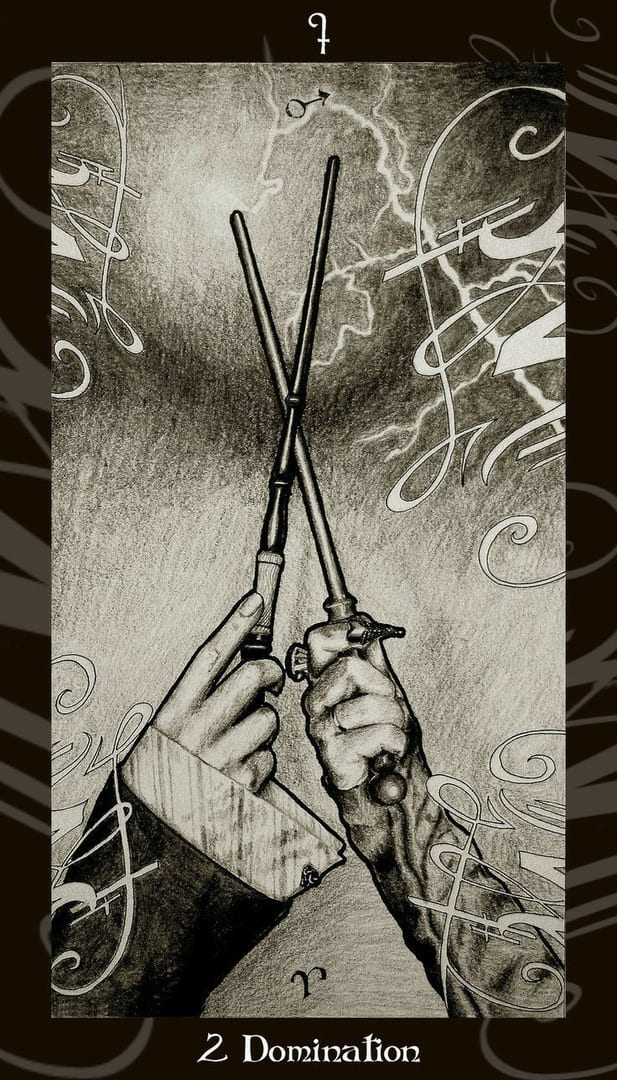 Two of Wands — Harry Potter Tarot