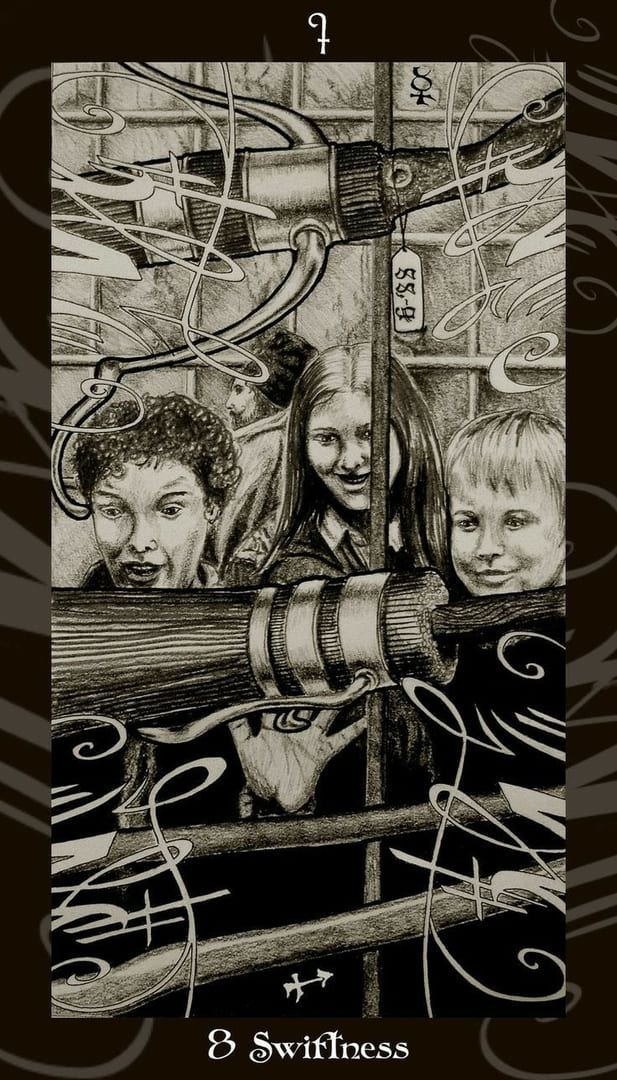 Ocho de Bastos — Tarot de Harry Potter