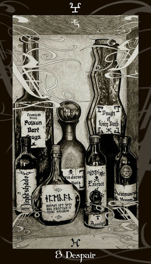 Ocho de Copas — Tarot de Harry Potter