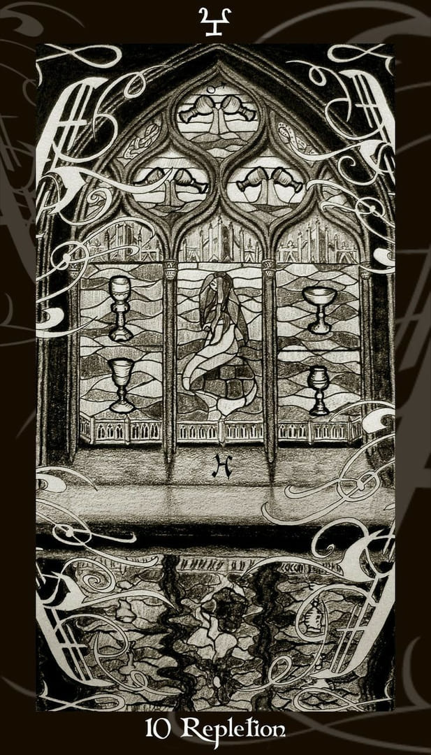 Diez de Copas — Tarot de Harry Potter
