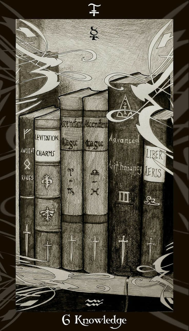 Seis de Espadas — Tarot de Harry Potter