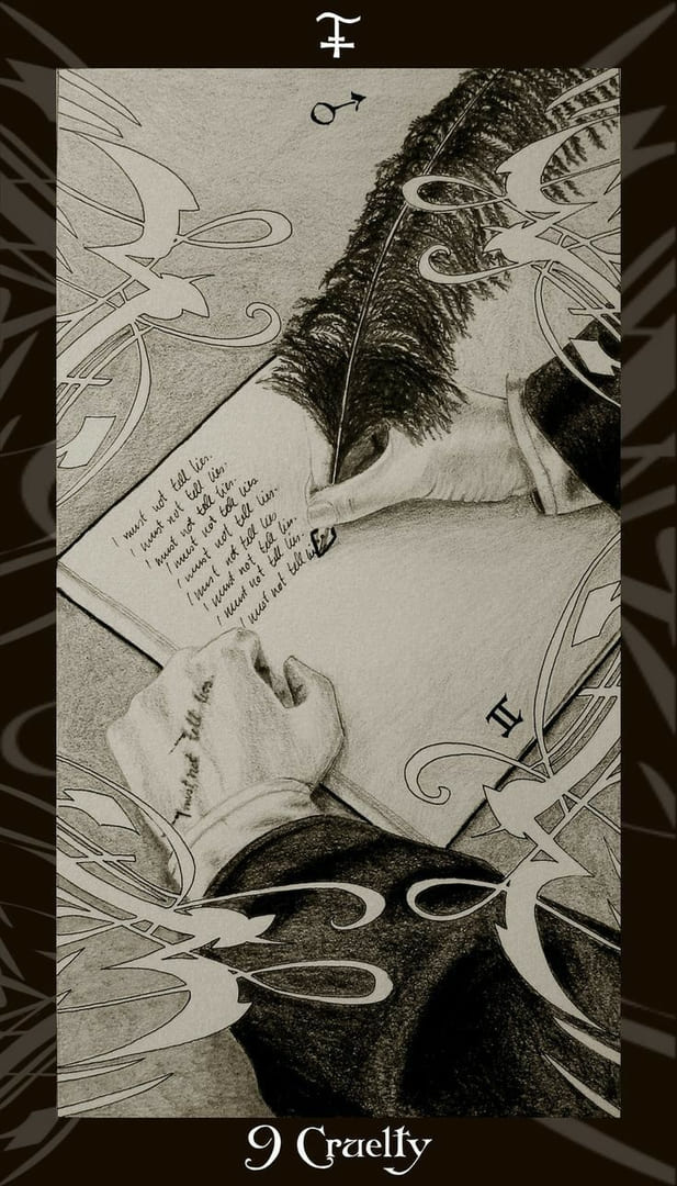 Nine of Swords — Harry Potter Tarot