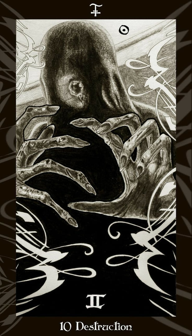 Diez de Espadas — Tarot de Harry Potter