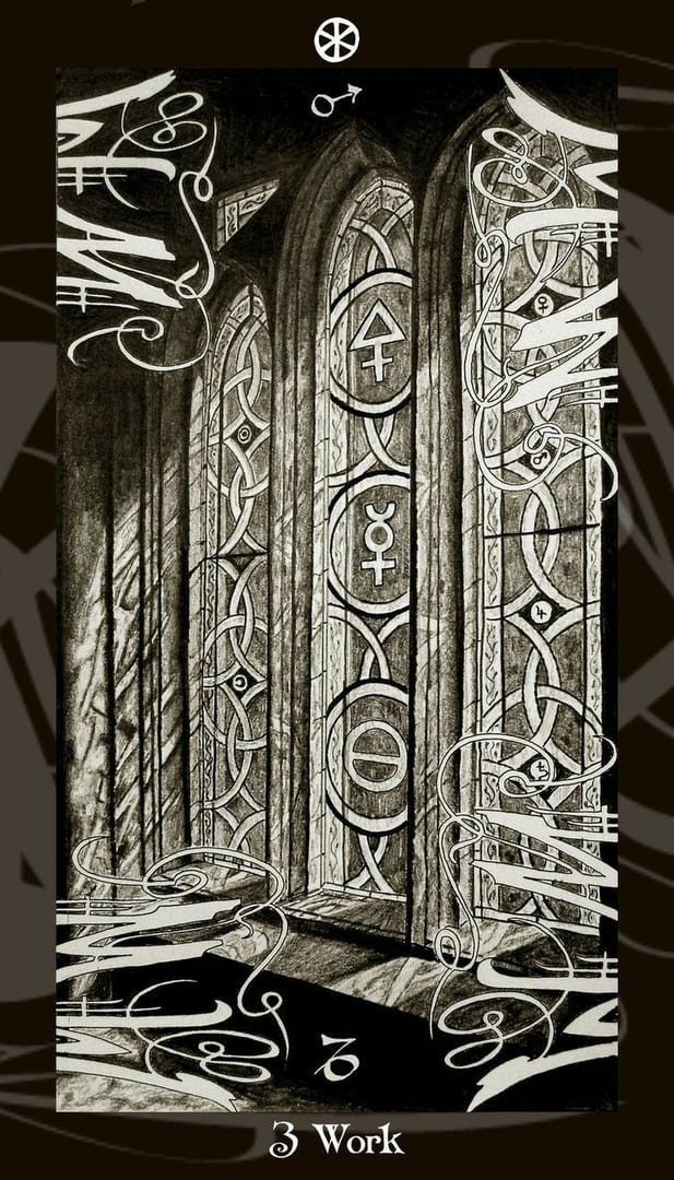 Tres de Oros — Tarot de Harry Potter