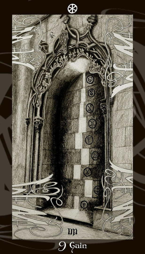 Nueve de Oros — Tarot de Harry Potter