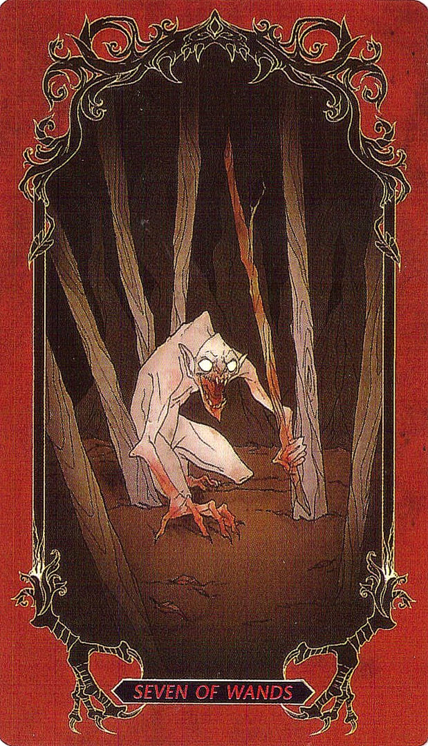 Siete de Bastos — Horror Tarot