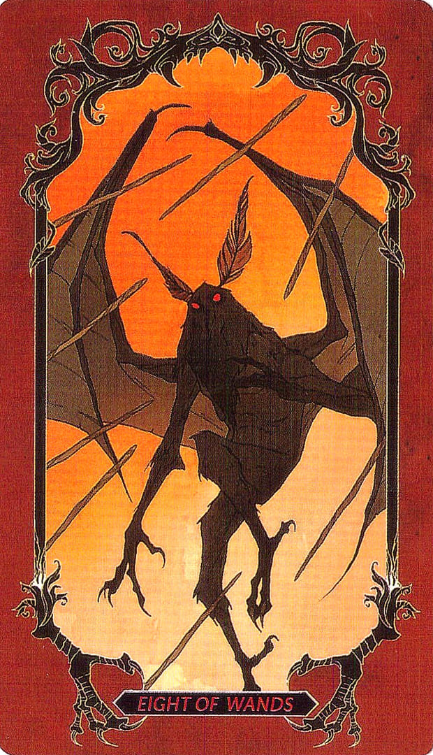 Ocho de Bastos — Horror Tarot