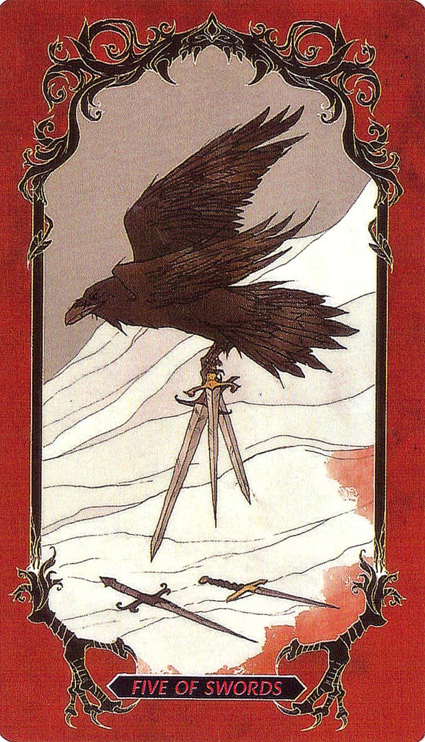 Cinco de Espadas — Horror Tarot