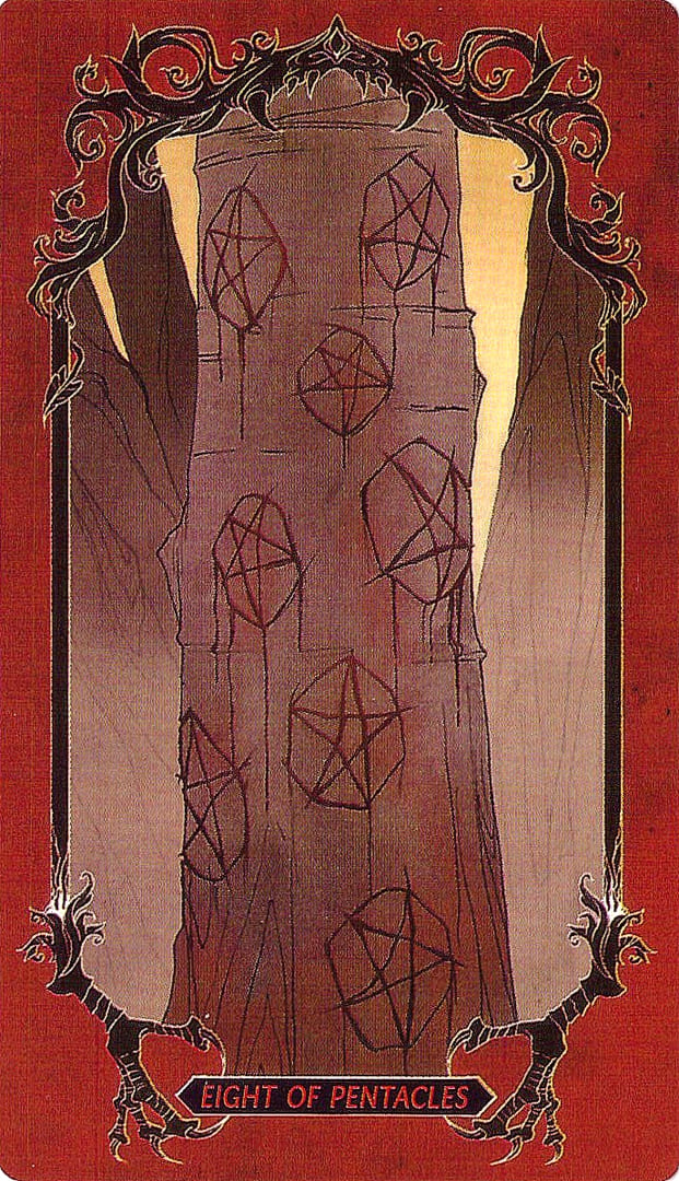 Ocho de Oros — Horror Tarot