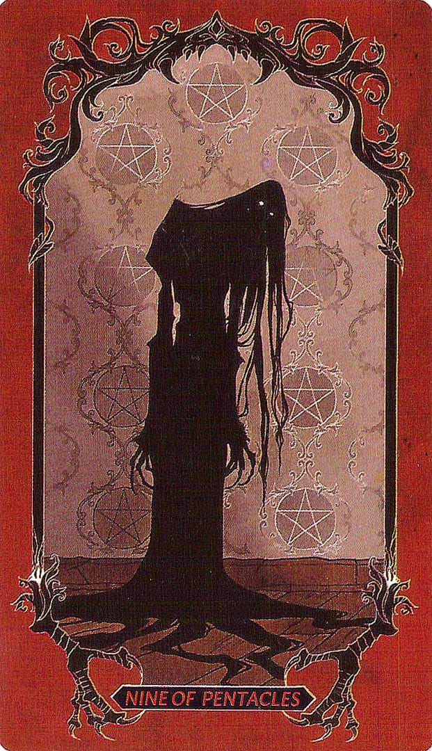 Nine of Pentacles — Horror Tarot