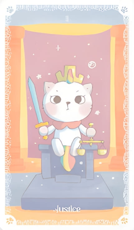 Justice — Kittycorn Tarot