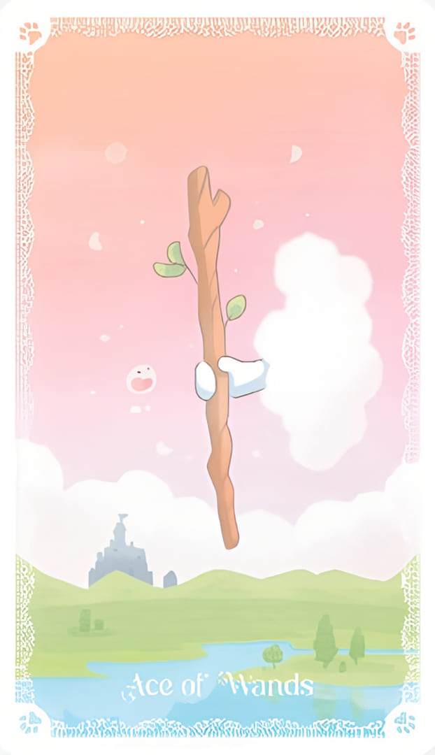 As de Bastos — Kittycorn Tarot