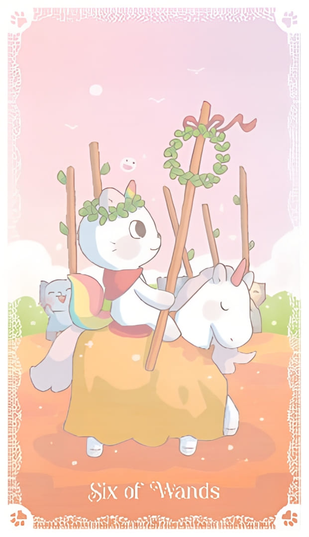 Six of Wands — Kittycorn Tarot