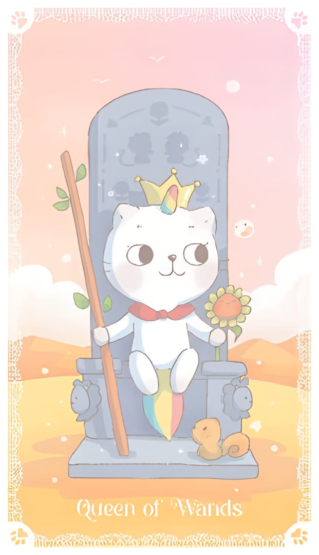 Queen of Wands — Kittycorn Tarot