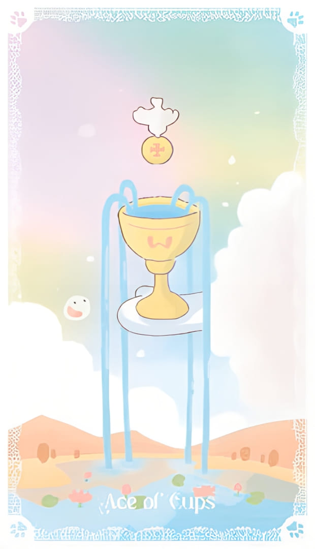 As de Copas — Kittycorn Tarot