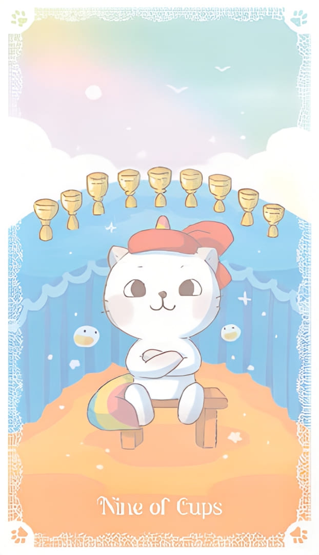 Nine of Cups — Kittycorn Tarot