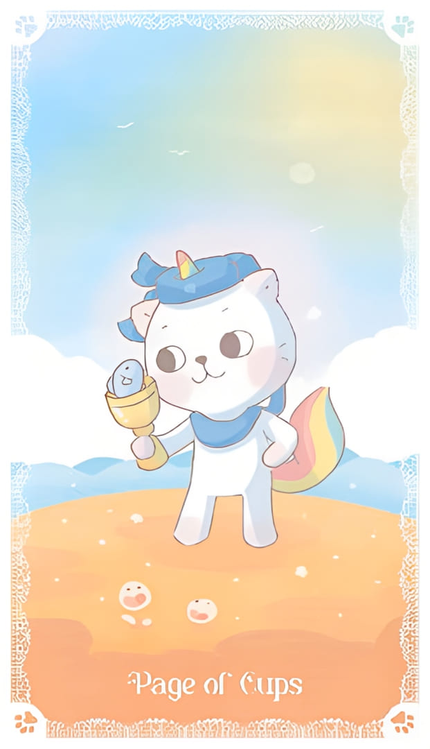 Sota de Copas — Kittycorn Tarot