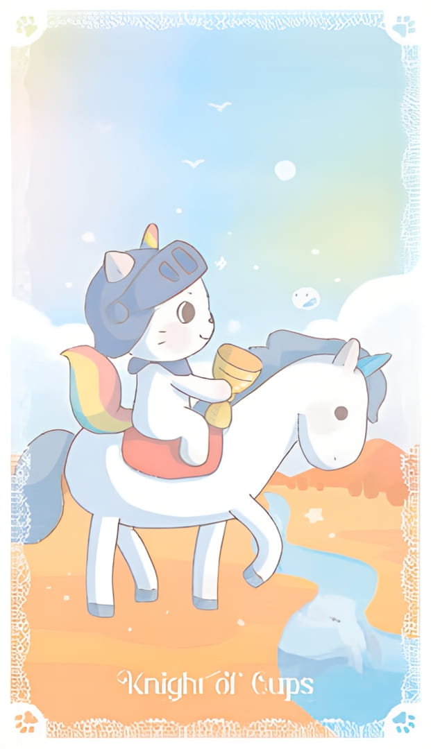 Caballo de Copas — Kittycorn Tarot