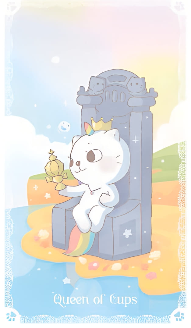 Reina de Copas — Kittycorn Tarot