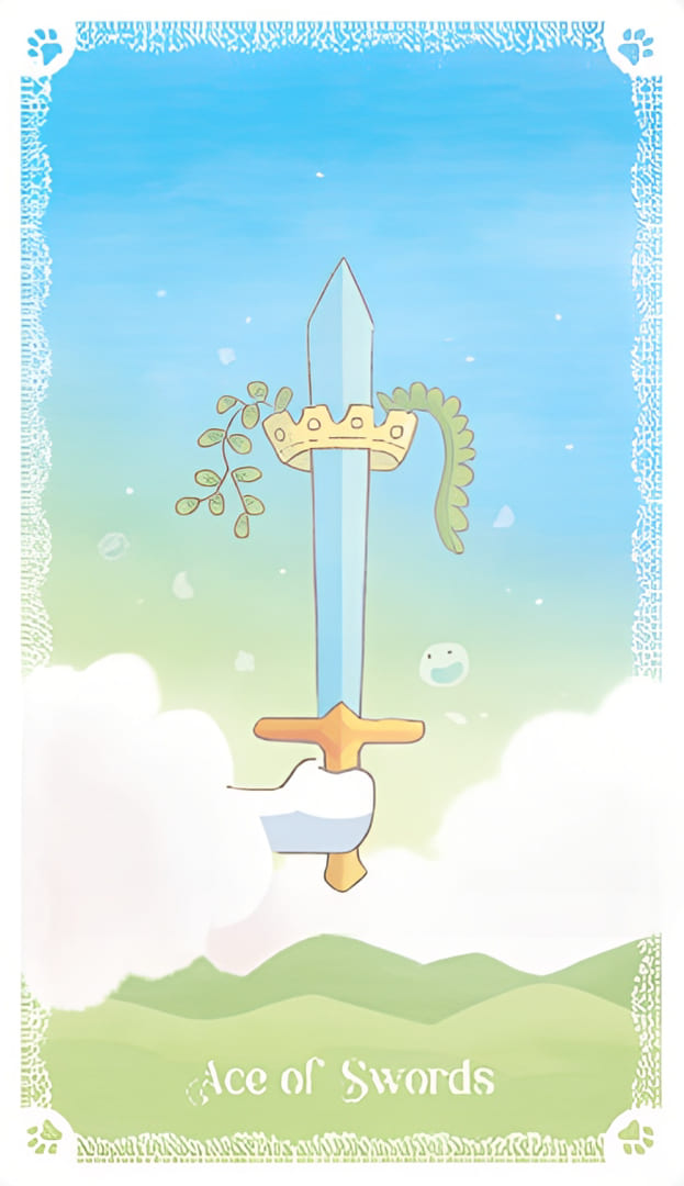 As de Espadas — Kittycorn Tarot