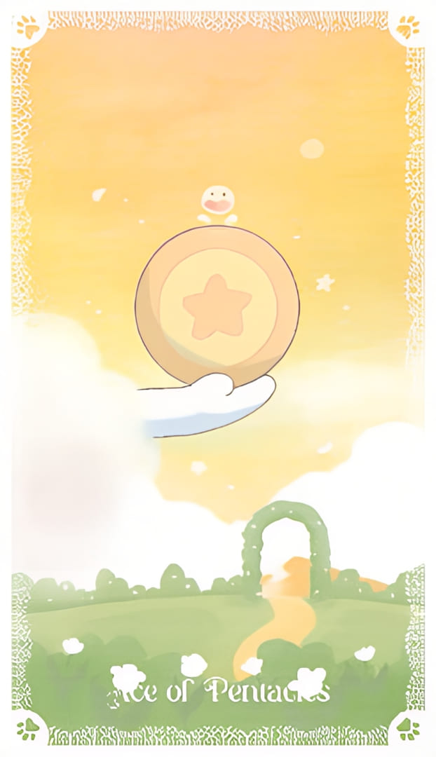 Ace of Pentacles — Kittycorn Tarot