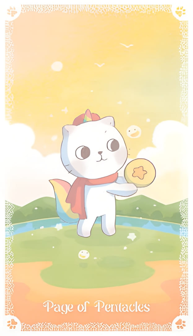 Page of Pentacles — Kittycorn Tarot