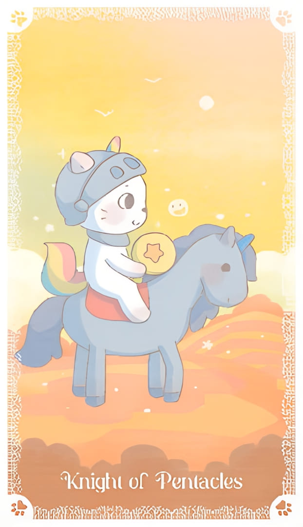 Knight of Pentacles — Kittycorn Tarot