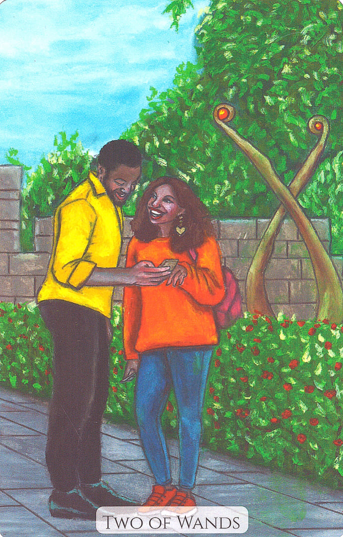 Two of Wands — Modern Love Tarot