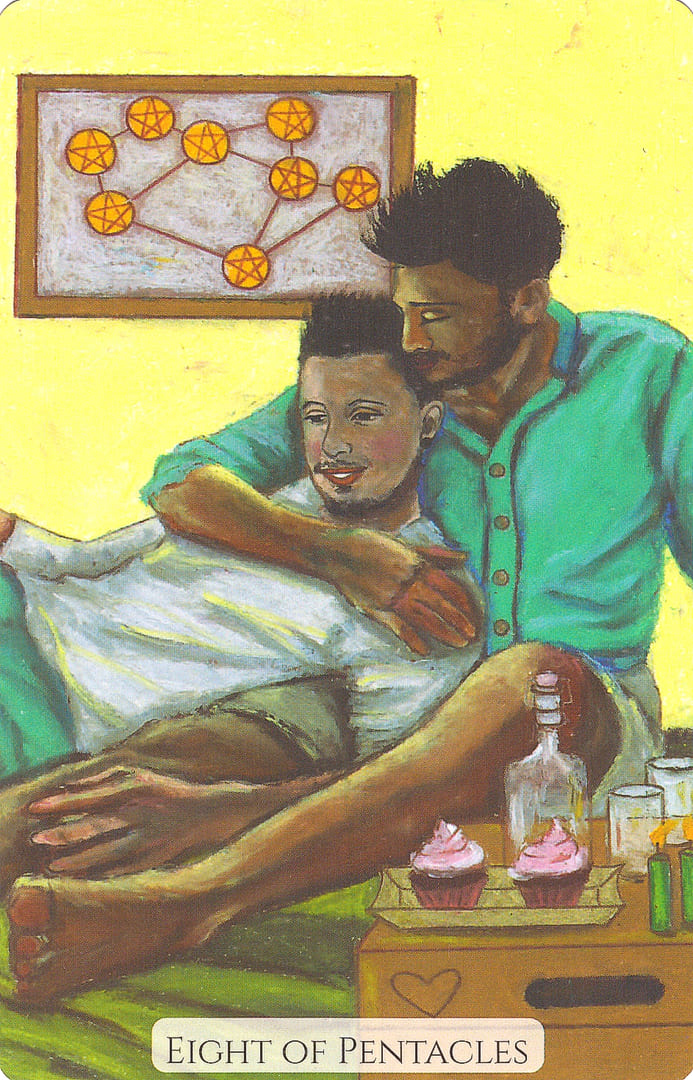 Ocho de Oros — Modern Love Tarot