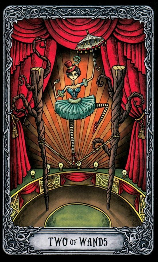 Two of Wands — Dark Mansion Tarot
