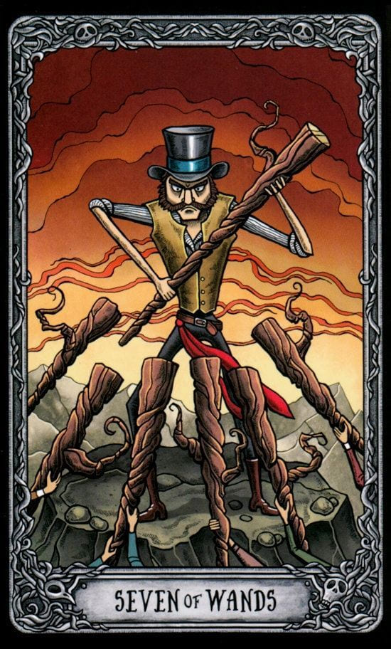 Seven of Wands — Dark Mansion Tarot