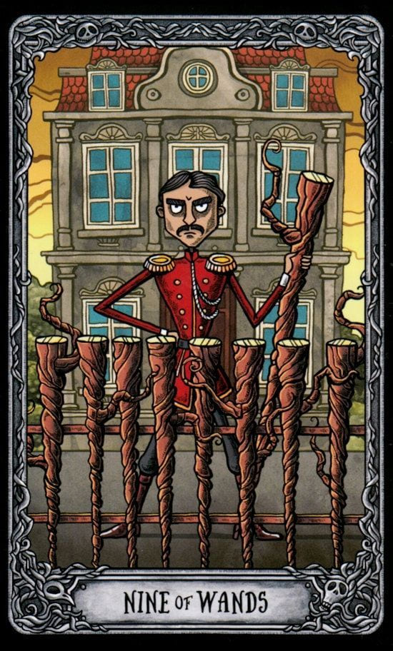 Nine of Wands — Dark Mansion Tarot