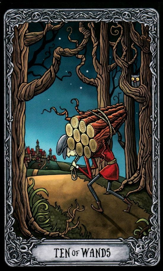 Ten of Wands — Dark Mansion Tarot