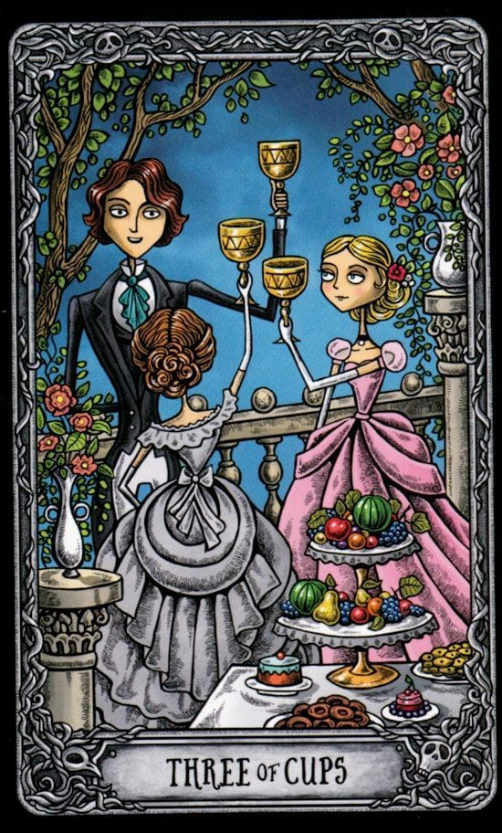 Three of Cups — Dark Mansion Tarot