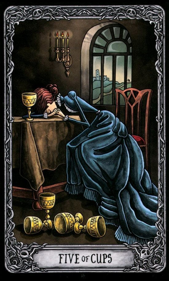 Five of Cups — Dark Mansion Tarot
