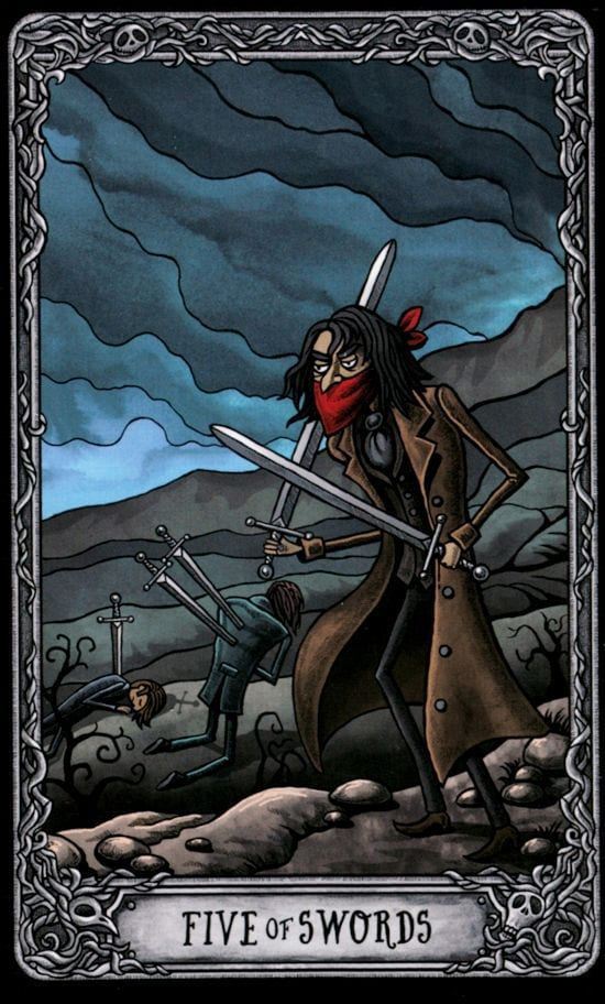 Five of Swords — Dark Mansion Tarot