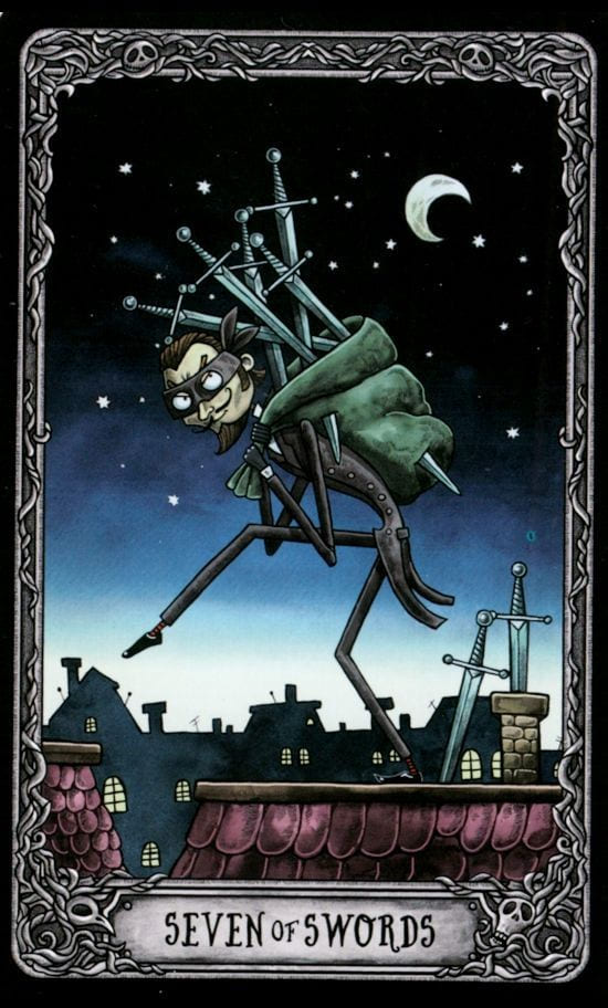 Seven of Swords — Dark Mansion Tarot