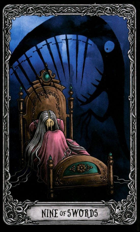 Nine of Swords — Dark Mansion Tarot