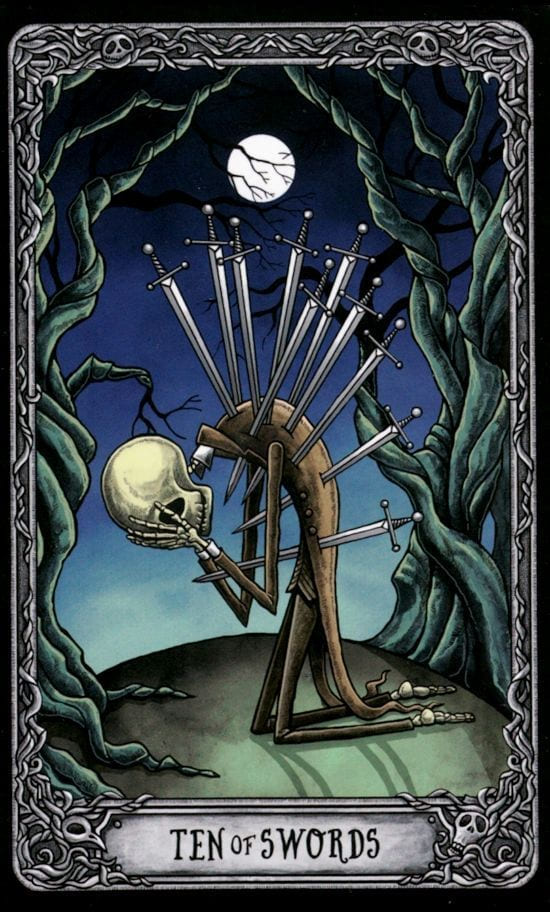 Ten of Swords — Dark Mansion Tarot
