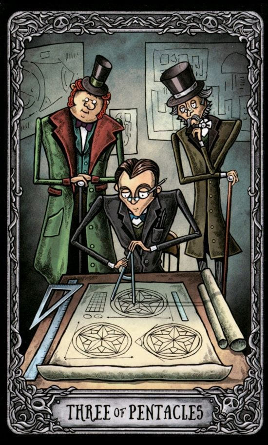 Three of Pentacles — Dark Mansion Tarot